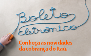Ilustração de um fio de mouse formando as palavras Boletos Eletrônicos. Conheça as novidades do Itaú.